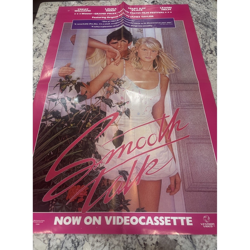 VTG SMOOTH TALK Movie video Promo Poster Folded 1986 Laura Dern Treat Williams
